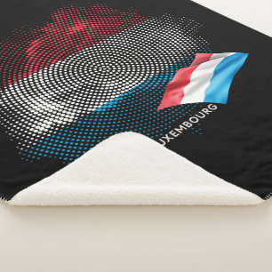 Luxembourg flag sherpa blanket