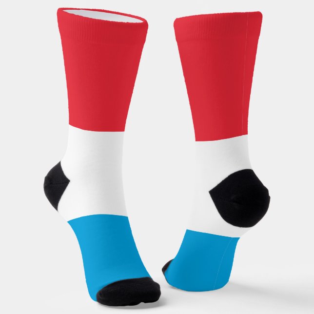 Luxembourg Flag Socks (Angled)