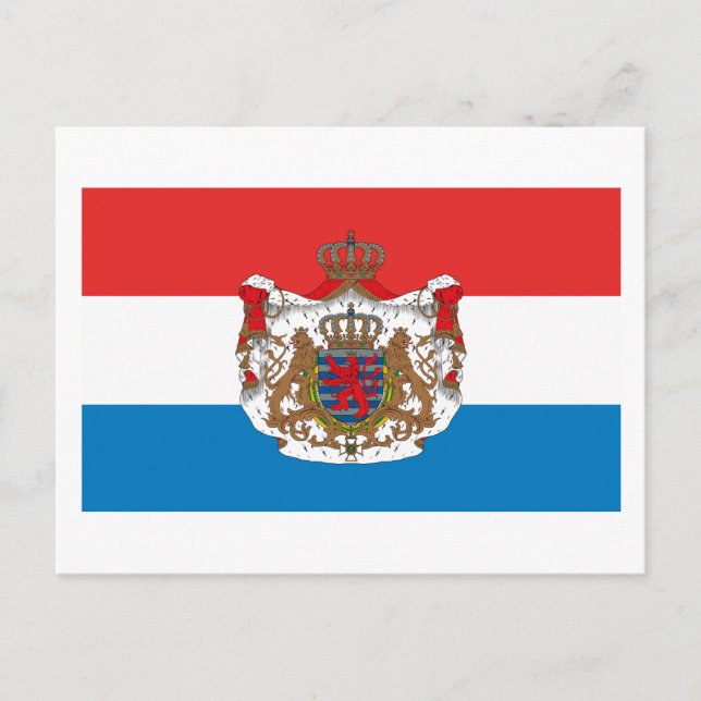 Luxembourg Flag w COA Postcard (Front)