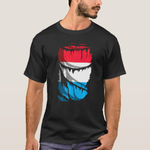 Luxembourg Flag With Broken Or Torn Fabric Effect T-Shirt