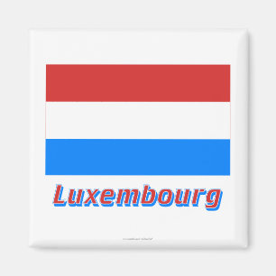 Luxembourg Flag with Name Magnet