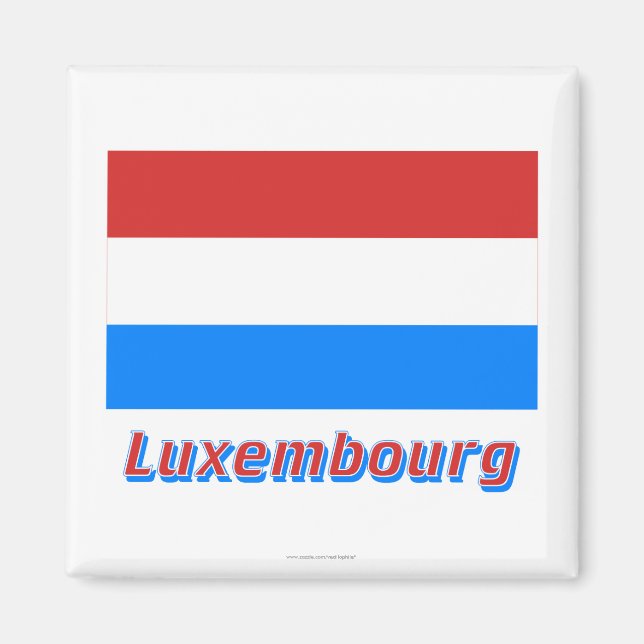 Luxembourg Flag with Name Magnet (Front)