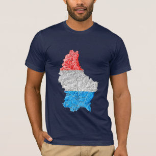 Luxembourg Flagcolor Map T-Shirt