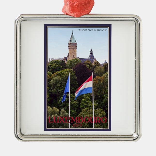 Luxembourg Flags Metal Tree Decoration (Front)