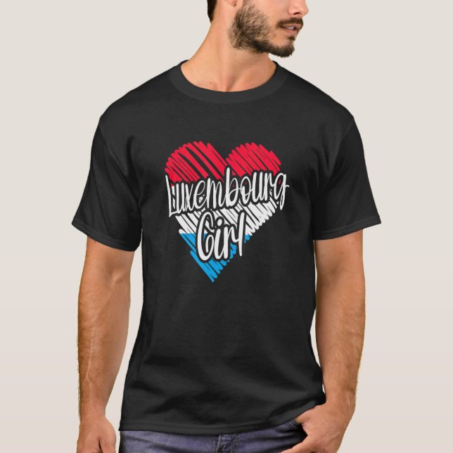 Luxembourg For Girl Luxembourgish Heart Flag For W T-Shirt (Front)