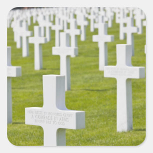 Luxembourg, Hamm. US Military Cemetery Square Sticker
