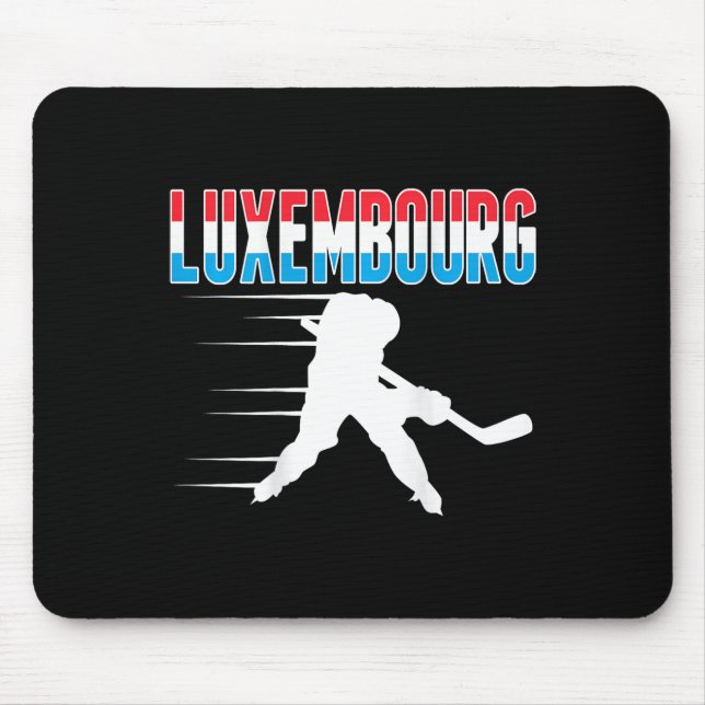 Luxembourg Ice Hockey Fans Jersey Luxembourgish Ho Mouse Pad (Front)