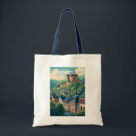 Luxembourg Illustration Travel Art Vintage Tote Bag<br><div class="desc">Luxembourg retro vector travel design. Luxembourg,  the heart of Europe,  is a small yet stunning country known for its medieval fortresses,  scenic valleys,  and cosmopolitan capital.</div>