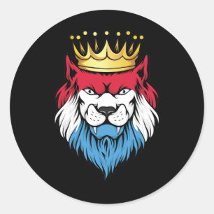 Luxembourg Lion King Flag Classic Round Sticker