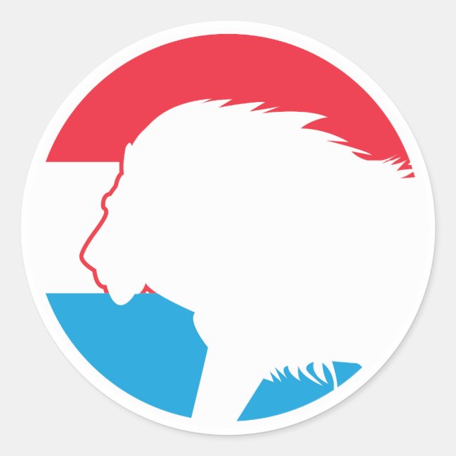Luxembourg Lion Luxembourgish National Animal Flag Classic Round Sticker (Front)