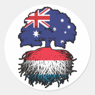 Luxembourg Luxembourgian Australian Australia Tree Classic Round Sticker