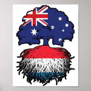 Luxembourg Luxembourgian Australian Australia Tree Poster