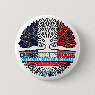 Luxembourg Luxembourgian French France Tree Roots 6 Cm Round Badge