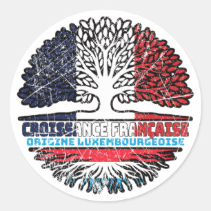 Luxembourg Luxembourgian French France Tree Roots Classic Round Sticker