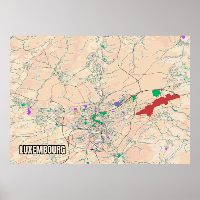 Luxembourg Map Poster (Front)