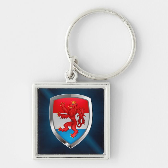 Luxembourg Metallic Emblem Key Ring (Front)