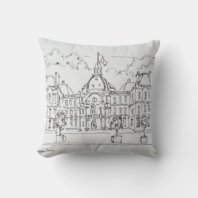 Luxembourg Palace | rue de Vaugirard, Paris Cushion (Front)