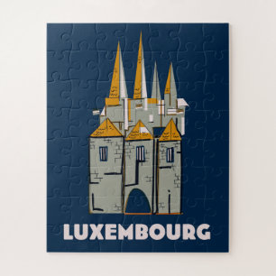 Luxembourg retro style travel poster jigsaw puzzle