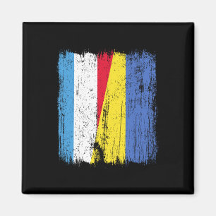 Luxembourg Ukraine Half Flag Luxembourgish Ukraini Magnet