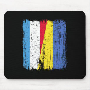 Luxembourg Ukraine Half Flag Luxembourgish Ukraini Mouse Pad