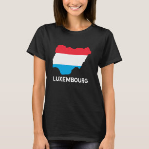 Luxembourgish Roots Letzebuerg Luxembourg Flag Map T-Shirt