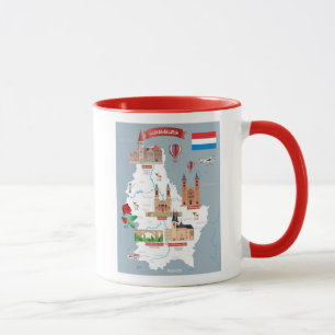 Luxemburg Cartoon Map Mug