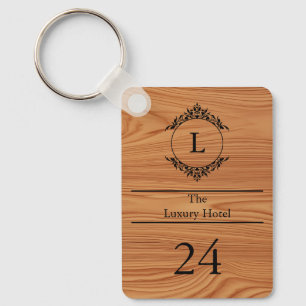 LuxeWood Custom Hotel Keychain