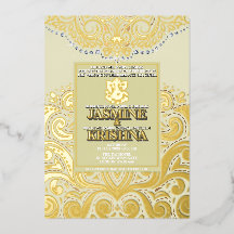 LuxGlitter Ivory Gold Ganesha Hindu Wedding