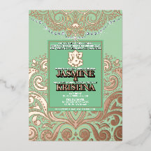 LuxGlitter Sage PinkGold Ganesha Hindu Wedding