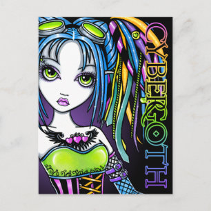 Luxie Rainbow Cyber Goth Fairy Postcard
