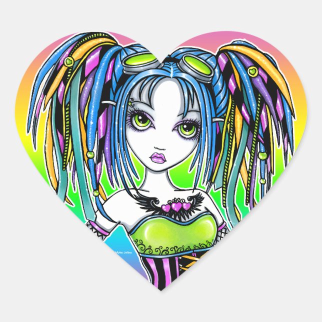 "Luxie" Rainbow Cyber Goth Fairy Stickers (Front)