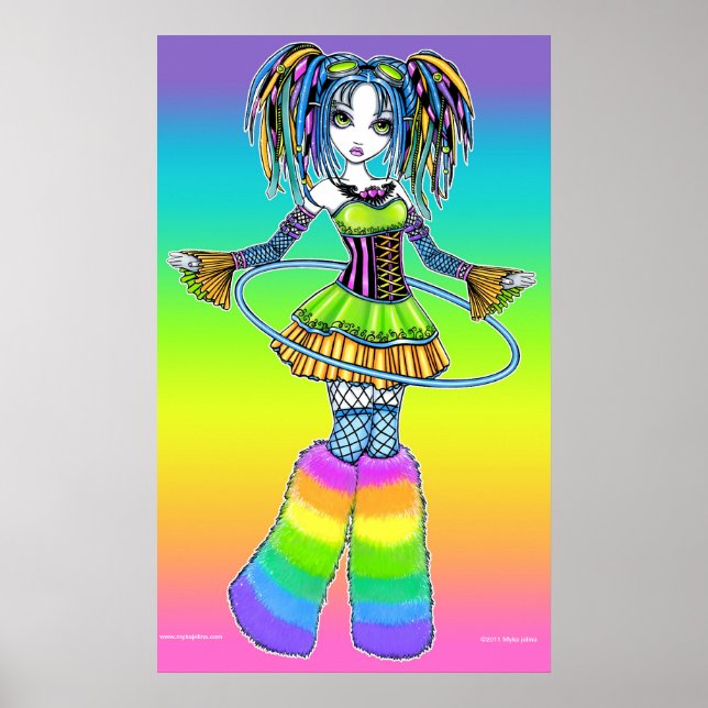 "Luxie" Rainbow Cyber Goth Hula Hoop Fae Poster (Front)