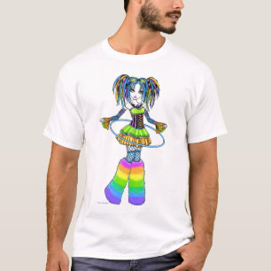 "Luxie" Rainbow Cyber Goth Hula Hoop Fae Top