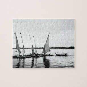 Luxor Egypt, Feluccas on the Nile 2 Jigsaw Puzzle