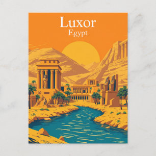 Luxor, Egypt Vintage Travel Postcard