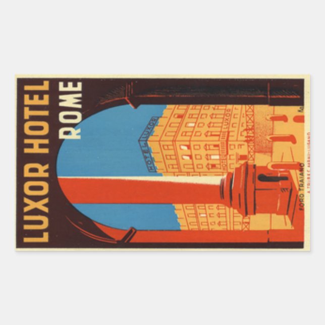 Luxor Hotel Rome Italy Rectangular Sticker (Front)