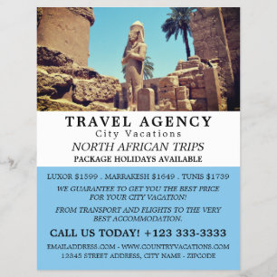 Luxor Temple, Egypt, Travel Agency Advertising Flyer