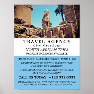 Luxor Temple, Egypt, Travel Agency Advertising Poster