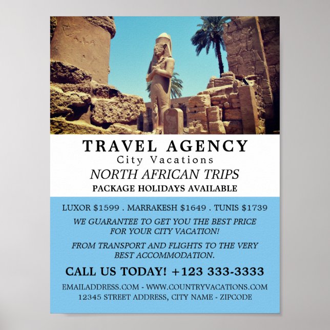 Luxor Temple, Egypt, Travel Agency Advertising Poster (Front)