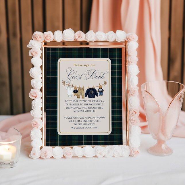 Luxsary  Bear Plaid Baby Shower Guest Book (Creator Uploaded)