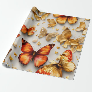 ✨ Luxurious 3D Sparkling Butterfly Seamless Patter Wrapping Paper