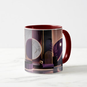 Luxurious Abstract Geometric Rich Purple and Gold Mug