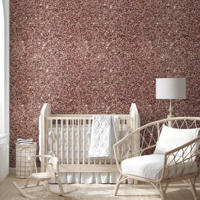Luxurious and Chic Touch Rose Gold Glitter Pattern Wallpaper (Kids)