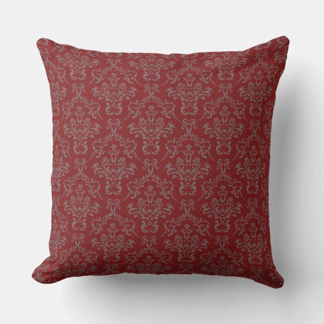 Luxurious and Elegant Ornate Damask Pattern Cushion (Front)