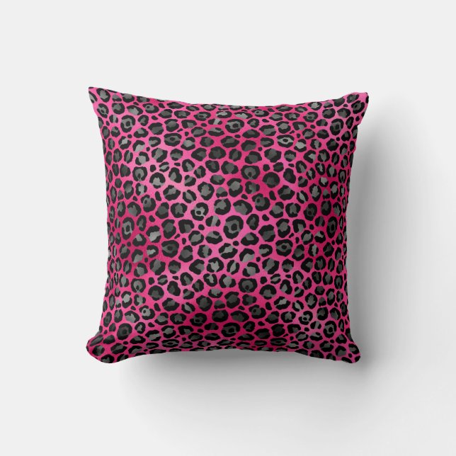 LUXURIOUS ANIMAL PRINT LEOPARD PINK CUSHION (Front)