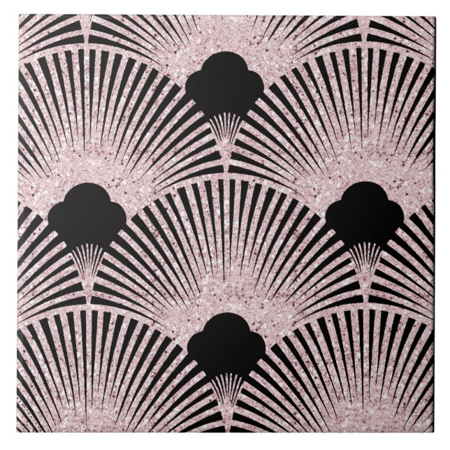 Luxurious Art Deco Fan Ceramic Tile (Front)