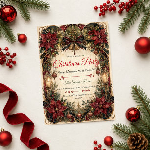 Luxurious Art Nouveau Christmas Party Invitation