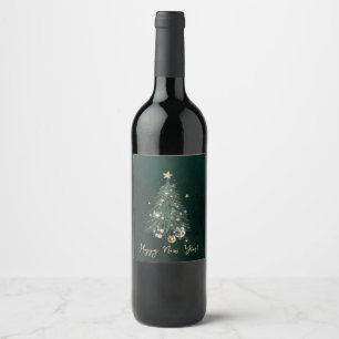 Luxurious, artistic design with a festive tree wine label