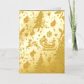 Luxurious Baroque Christmas Folded Foil Greeting C