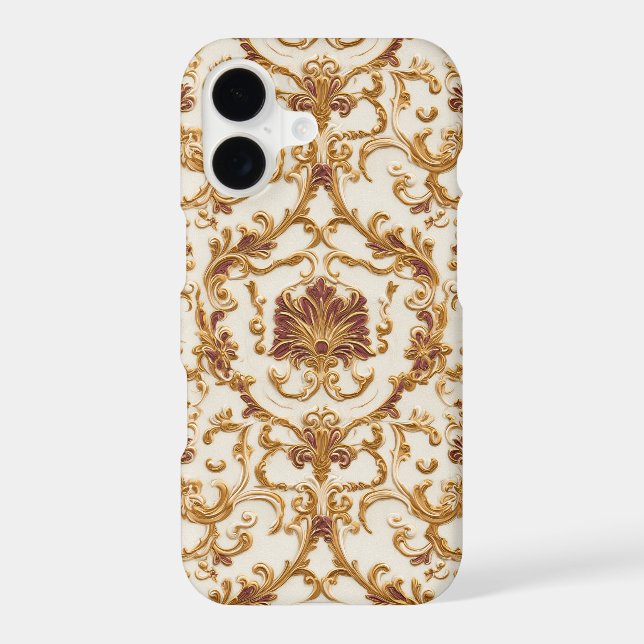Luxurious Baroque Gold Ornament on Ivory (Back)